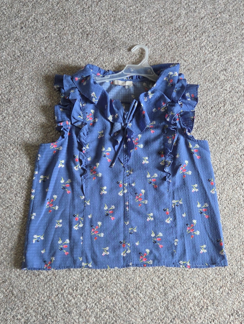 LOFT Blue Floral Ruffle Tie-Front Girls' Camisole